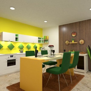 floorplans dekoras virtuvė 3d