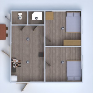 floorplans maison terrasse meubles chambre à coucher eclairage 3d