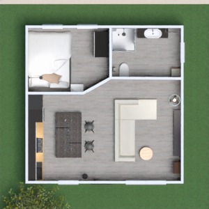 planos apartamento cuarto de baño cocina 3d