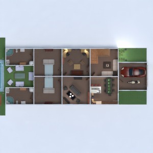 floorplans 独栋别墅 浴室 卧室 客厅 车库 厨房 办公室 3d