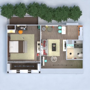 floorplans 家具 装饰 客厅 厨房 照明 家电 结构 单间公寓 3d