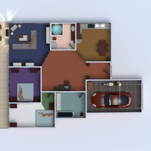 floorplans dom taras garaż na zewnątrz 3d