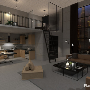 planos apartamento muebles decoración dormitorio cocina 3d