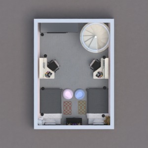 floorplans butas baldai dekoras miegamasis vaikų kambarys 3d