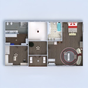floorplans dom meble wystrój wnętrz sypialnia pokój dzienny kuchnia 3d