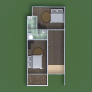 planos apartamento terraza dormitorio garaje 3d