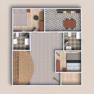 floorplans 独栋别墅 浴室 厨房 储物室 3d