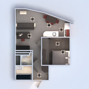 floorplans apartamento mobílias decoração banheiro quarto quarto utensílios domésticos despensa patamar 3d