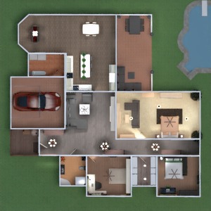floorplans dom sypialnia pokój dzienny kuchnia biuro gospodarstwo domowe jadalnia przechowywanie wejście 3d