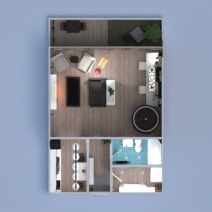 planos apartamento decoración dormitorio salón arquitectura estudio descansillo 3d