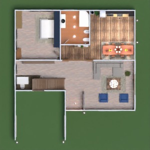 floorplans 独栋别墅 露台 家具 餐厅 结构 3d