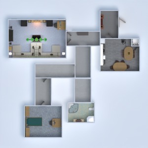 floorplans pokój dzienny kuchnia pokój diecięcy biuro oświetlenie 3d