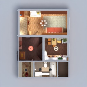 floorplans wohnung wohnzimmer küche lagerraum, abstellraum eingang 3d