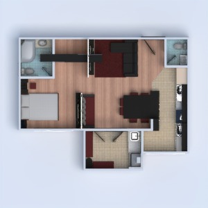 floorplans appartement terrasse meubles décoration salle de bains chambre à coucher salon cuisine 3d