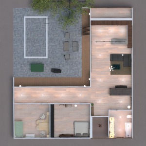 floorplans 独栋别墅 装饰 卧室 厨房 户外 3d