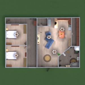 floorplans dom meble łazienka sypialnia pokój dzienny kuchnia oświetlenie jadalnia 3d