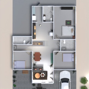 planos casa terraza garaje cocina arquitectura 3d