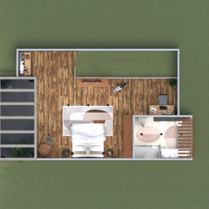 planos casa cuarto de baño dormitorio exterior descansillo 3d