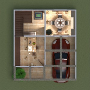 planos casa cuarto de baño dormitorio garaje cocina comedor 3d