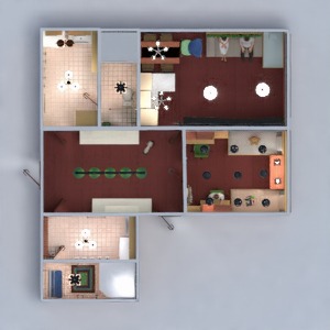 floorplans butas dekoras miegamasis svetainė virtuvė vaikų kambarys 3d