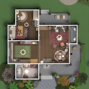 floorplans mieszkanie kuchnia pokój diecięcy na zewnątrz oświetlenie 3d