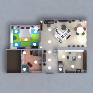 planos apartamento decoración dormitorio 3d