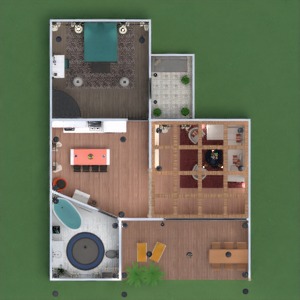 floorplans casa varanda inferior mobílias decoração faça você mesmo banheiro quarto quarto cozinha área externa 3d