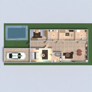 floorplans mieszkanie taras garaż kuchnia na zewnątrz 3d