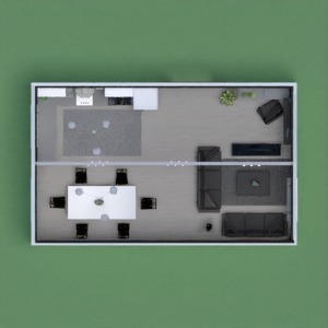 floorplans pokój dzienny kuchnia jadalnia 3d