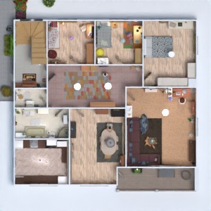 floorplans kuchnia łazienka gospodarstwo domowe na zewnątrz 3d