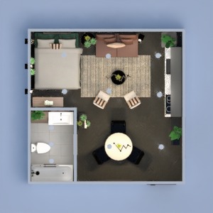 floorplans 装饰 厨房 照明 餐厅 单间公寓 3d