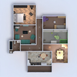 floorplans 公寓 独栋别墅 家具 浴室 卧室 客厅 厨房 儿童房 餐厅 3d