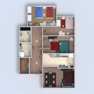 floorplans 公寓 独栋别墅 家具 结构 3d