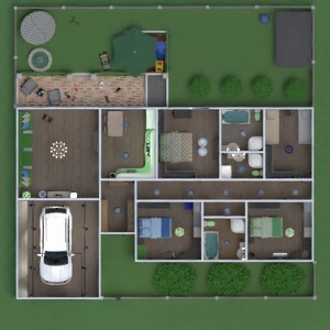 floorplans casa varanda inferior mobílias banheiro quarto quarto garagem cozinha área externa quarto infantil despensa patamar 3d