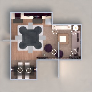 floorplans svetainė virtuvė 3d