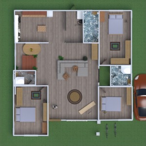 planos apartamento casa cocina exterior habitación infantil 3d