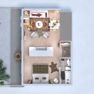 floorplans namas dekoras miegamasis svetainė virtuvė 3d