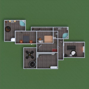 floorplans 独栋别墅 家具 装饰 浴室 卧室 客厅 厨房 儿童房 办公室 家电 餐厅 3d