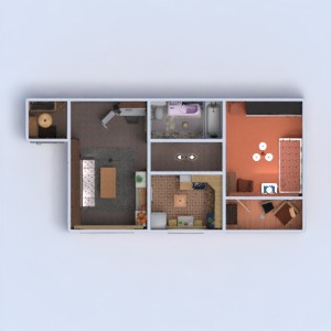 floorplans appartement maison meubles décoration salle de bains chambre à coucher salon cuisine entrée 3d