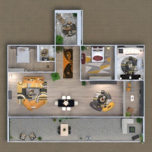 floorplans appartement terrasse meubles décoration eclairage 3d