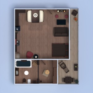 planos apartamento muebles decoración cuarto de baño salón 3d