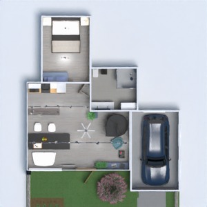 planos apartamento dormitorio salón garaje cocina 3d
