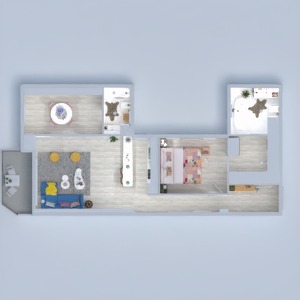 floorplans mieszkanie łazienka sypialnia pokój dzienny kuchnia 3d