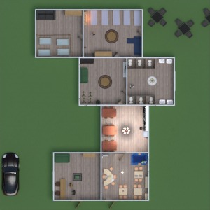 floorplans salle de bains chambre à coucher chambre d'enfant paysage café 3d