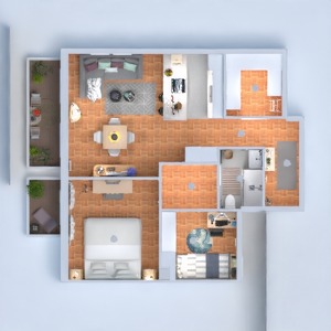 floorplans butas miegamasis svetainė virtuvė 3d
