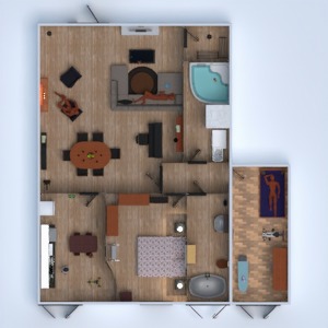 floorplans butas miegamasis svetainė vaikų kambarys namų apyvoka 3d