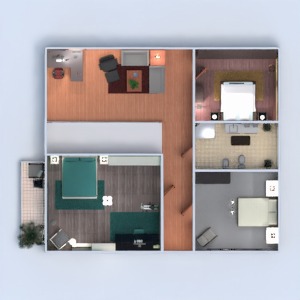 floorplans 独栋别墅 家具 浴室 卧室 客厅 车库 厨房 办公室 家电 餐厅 结构 3d