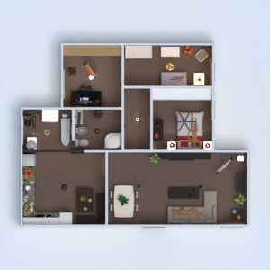 floorplans appartement meubles décoration salle de bains chambre à coucher cuisine chambre d'enfant maison espace de rangement 3d