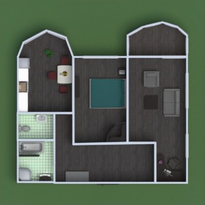 planos apartamento muebles cuarto de baño dormitorio salón cocina despacho comedor descansillo 3d
