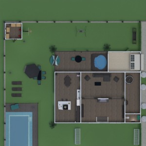 floorplans maison terrasse chambre à coucher salon cuisine chambre d'enfant salle à manger 3d